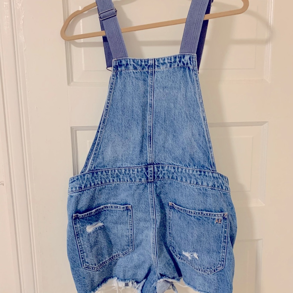 American Eagle Distressed Short Overall